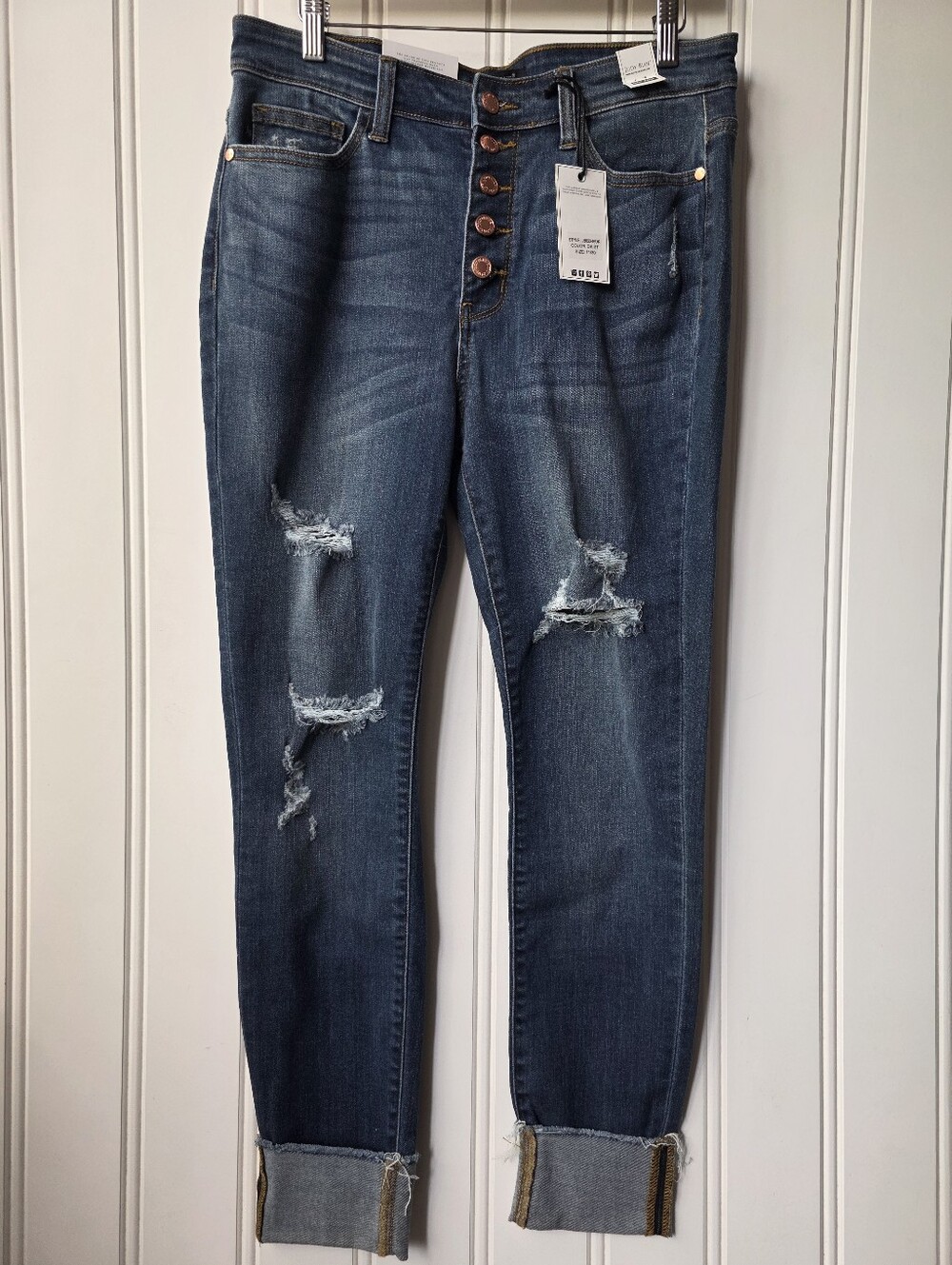 Judy Blue Skinny Fit High Waist Medium Wash Distressed Denim Size 11/30 NWT